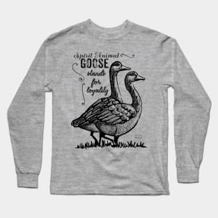 Spirit animal - Goose - black Long Sleeve T-Shirt